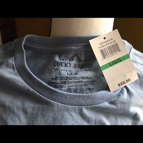 Lucky Brand-“Sold Soul for Rock n Roll” light blue tshirt dark script-Boys L NWT - Picture 4 of 6